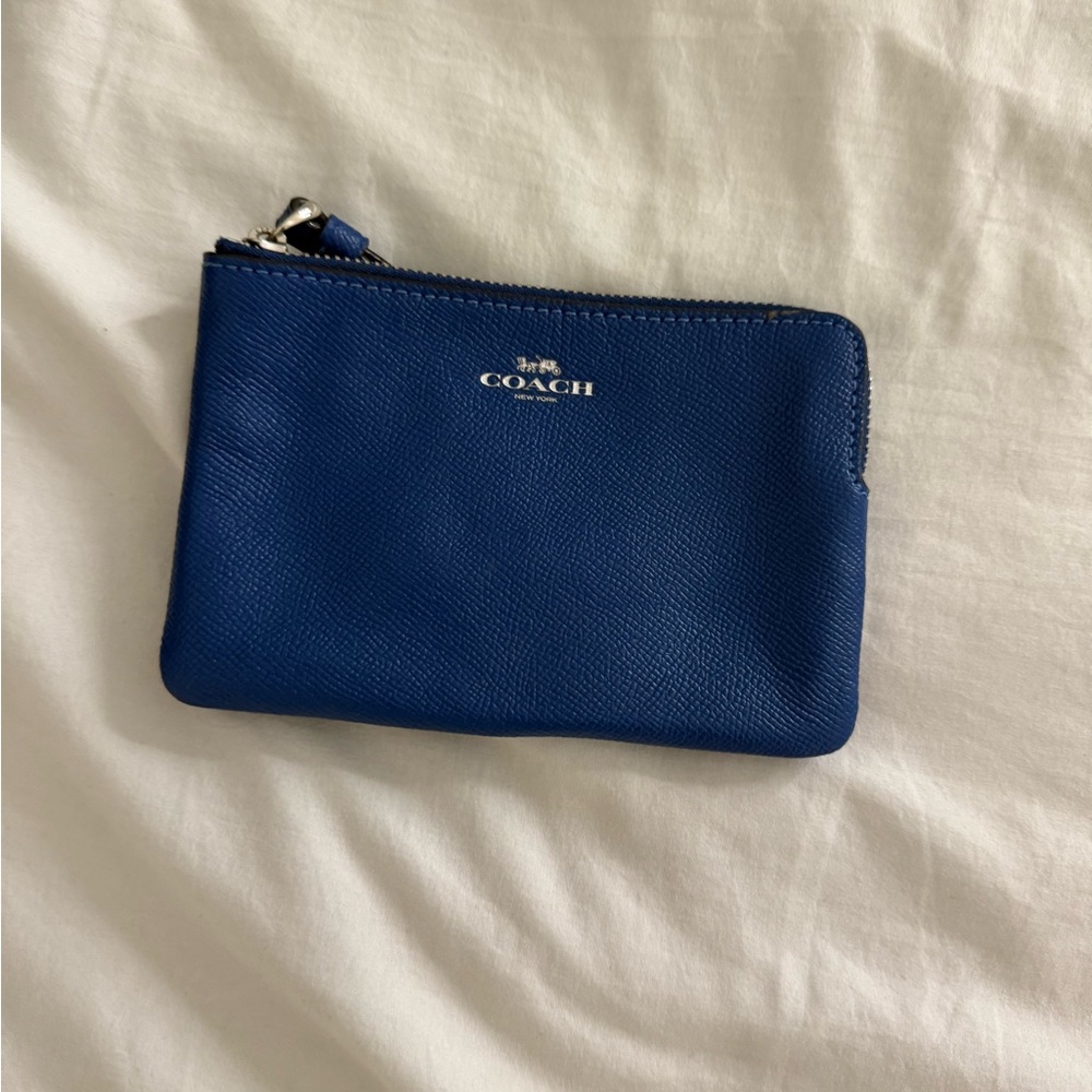 Coach Royal Blue Leather Pouch